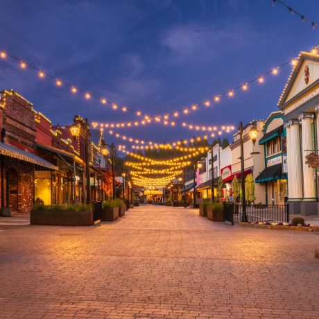 empty street, with the lights on