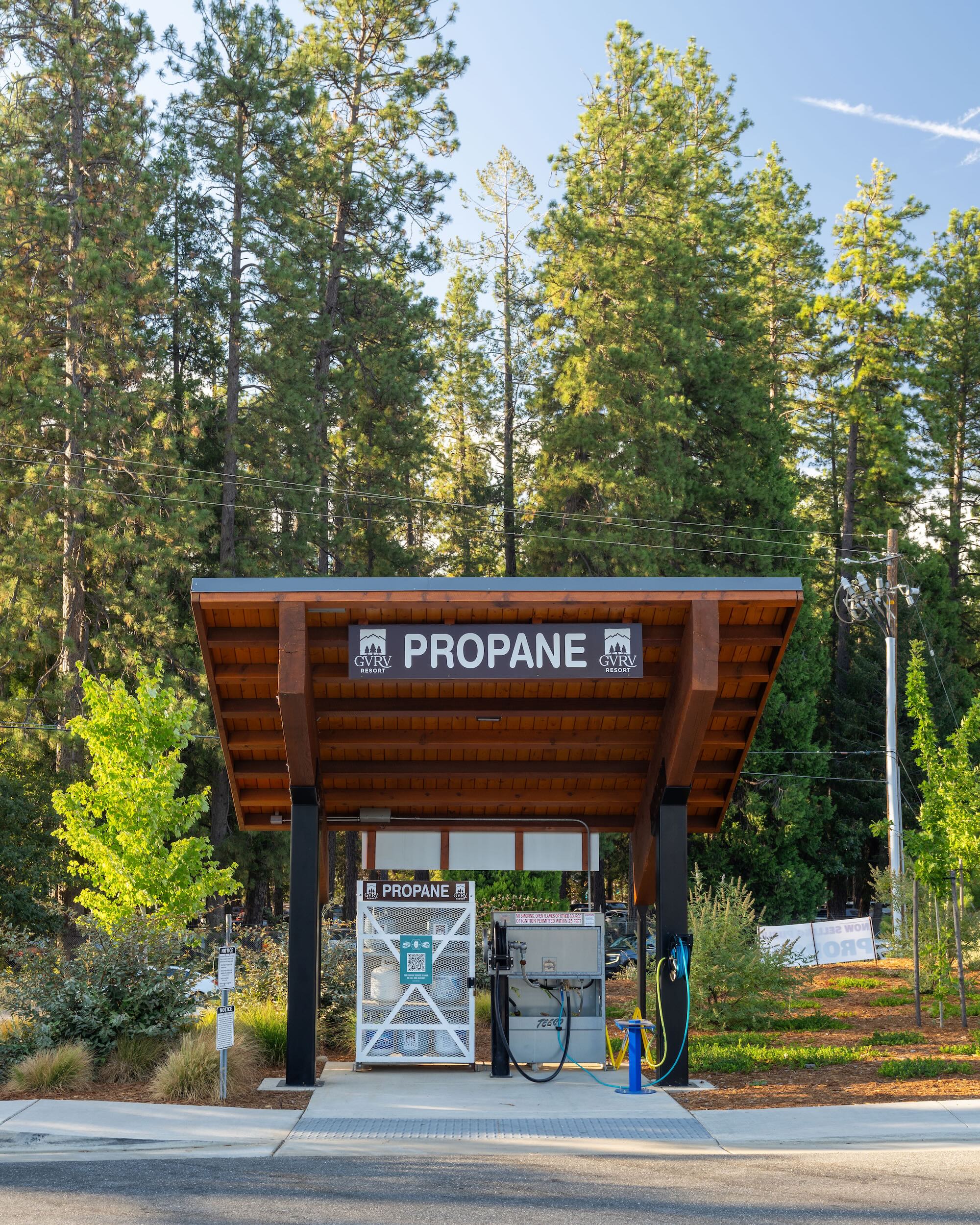 Covered Propane Filling Station at Grass Valley RV Resort